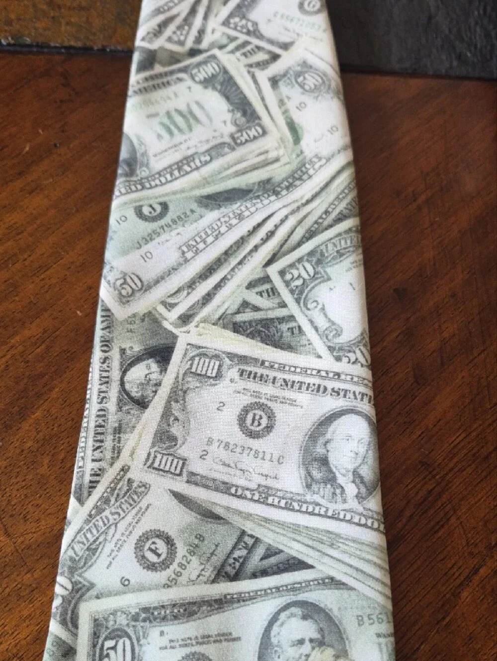 Ralph Marlin Vintage Novelty Money Print Men's Tie 1994